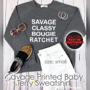 Savage Printed Baby Terry Sweatshirt